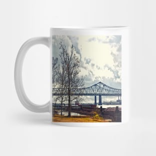 Crescent City Connection Bridge in Winter Mug